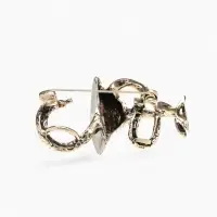 Брошь &laquo;Змея в геральдике&raquo;, медицина, цвет чернёное золото