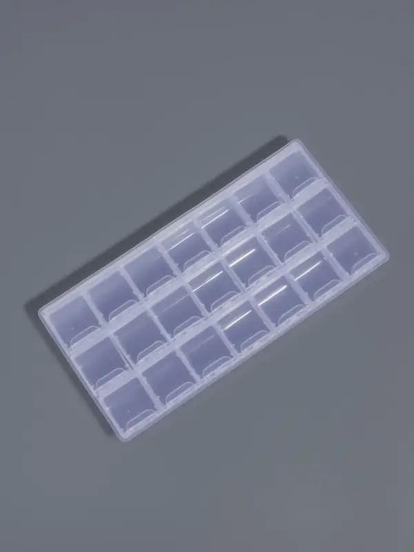 Органайзер для хранения мелочей, 21 отделение, 21.5&times;10.5&times;1.9 см, прозрачный