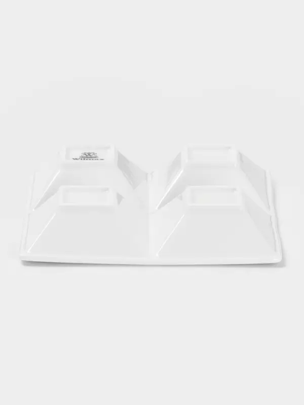 Менажница 4 ячейки Wilmax, 15&times;15 см, фарфор, белая