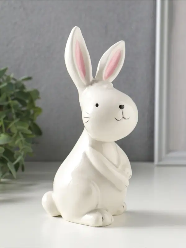 Сувенир керамика "Серый зайчик" 8,9х7,7х17,2 см