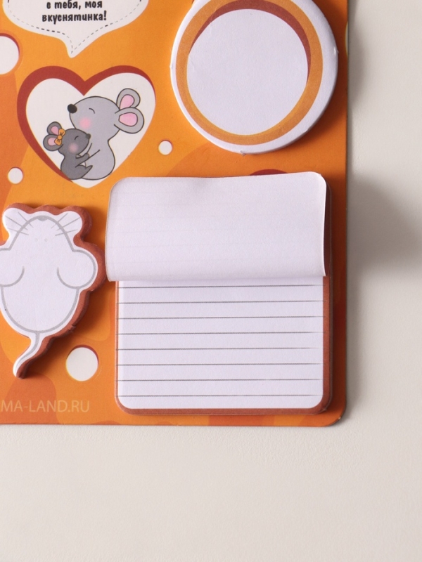 Магнит с блоком для записей и стикерами  Магнит с блоком для записей и стикерами "Оссыыреваю с тебя, моя вкуснятинка!" 10х12 см