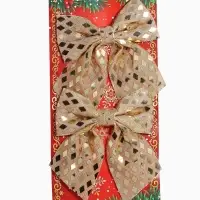 Ёлочные игрушки 2 шт. &laquo;Зимнее волшебство. Бант&raquo; пластик, 12&times;11 см, золото