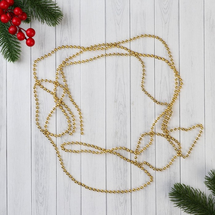 Бусы на ёлку 2,7 м d-5 мм Бусы на ёлку 2,7 м d-5 мм "Шарики" микс