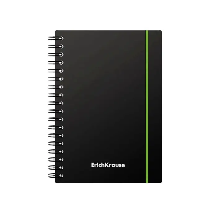 Тетрадь на спирали ErichKrause. Accent А6, 80 листов, в клетку, пластиковая обложка, на резинке, блок офсет, МИКС