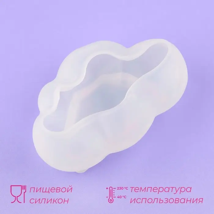 Молд для заливки &laquo;Облако&raquo;, силикон, 8&times;5&times;3.5 см, прозрачный