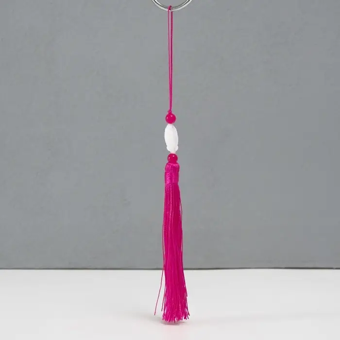 Подвеска текстиль, пластик Подвеска текстиль, пластик "Кисть. Лотос" ярко-розовая 1,2х2,7х14,5 см