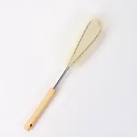 Ерш для бутылей, 40&times;8&times;4 см, форма кольцо, бамбуковая ручка, ворс бежевый