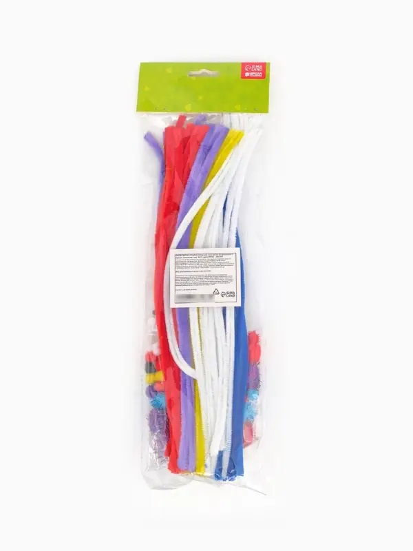 Набор для творчества из проволоки с ворсом, помпонов, глаз №13, МИКС