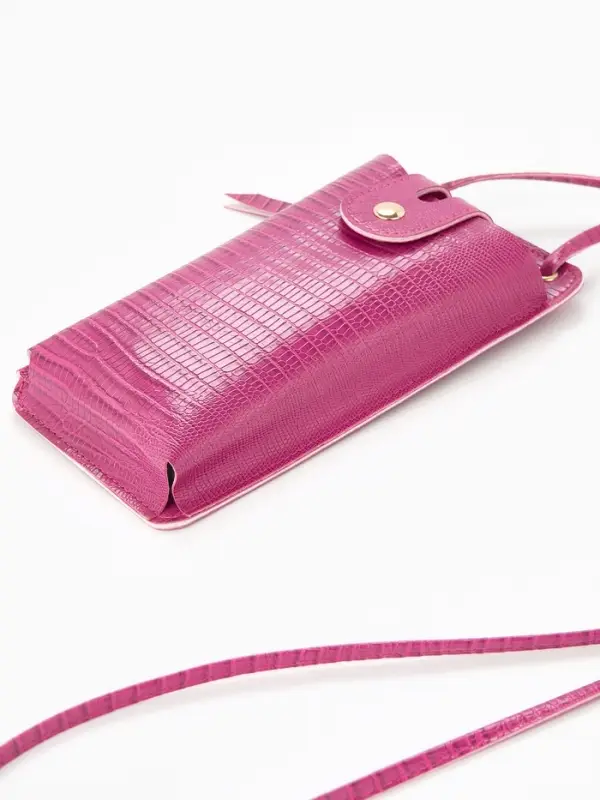 Сумка на магните, с длинным ремнём, однотонная, 10&times;2.5&times;20 см, малиновая