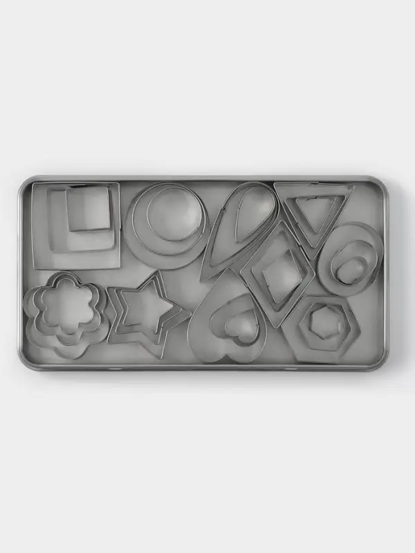 Формы для печенья Доляна &laquo;Ассорти&raquo;, набор 30 шт., в кейсе, нержавеющая сталь, серебристые