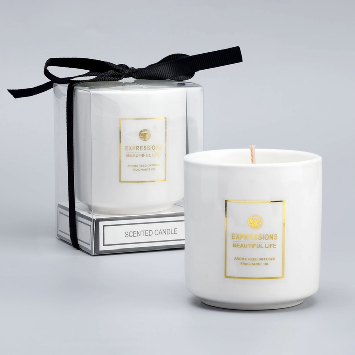 Свеча ароматическая  Свеча ароматическая "Expressions Beautiful Life", ароматические травы, 6,5х9 см