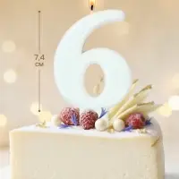 Свеча в торт &laquo;Соло. Цифра 6&raquo;, 8.2 см, белый блеск