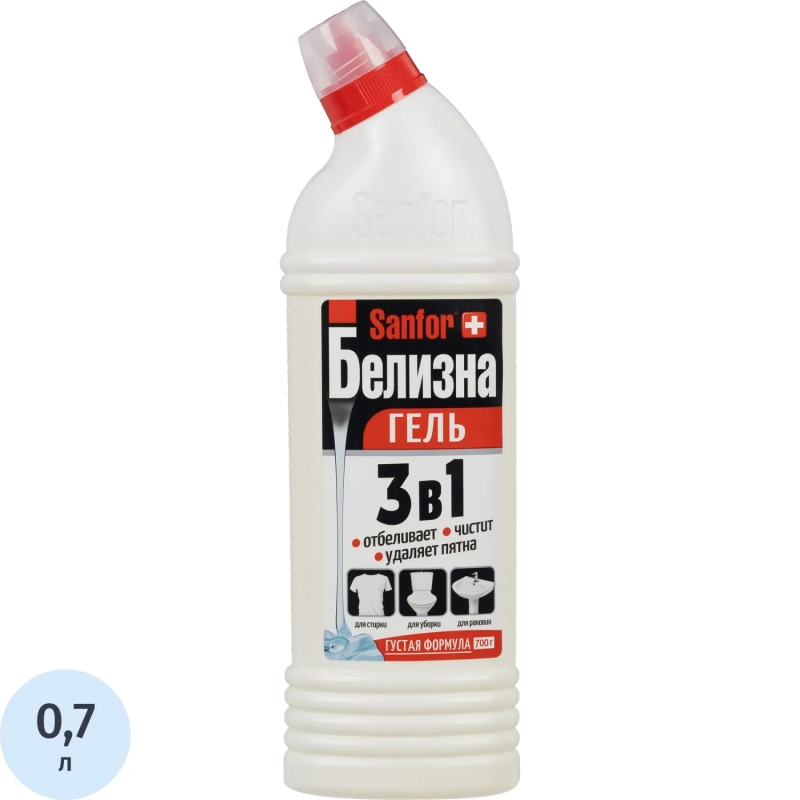 Средство для сантехники SANFOR Белизна гель 3в1, 700гр