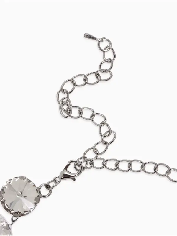 Колье &laquo;Драгоценность&raquo;, геометрия, белое в серебре, 32 см