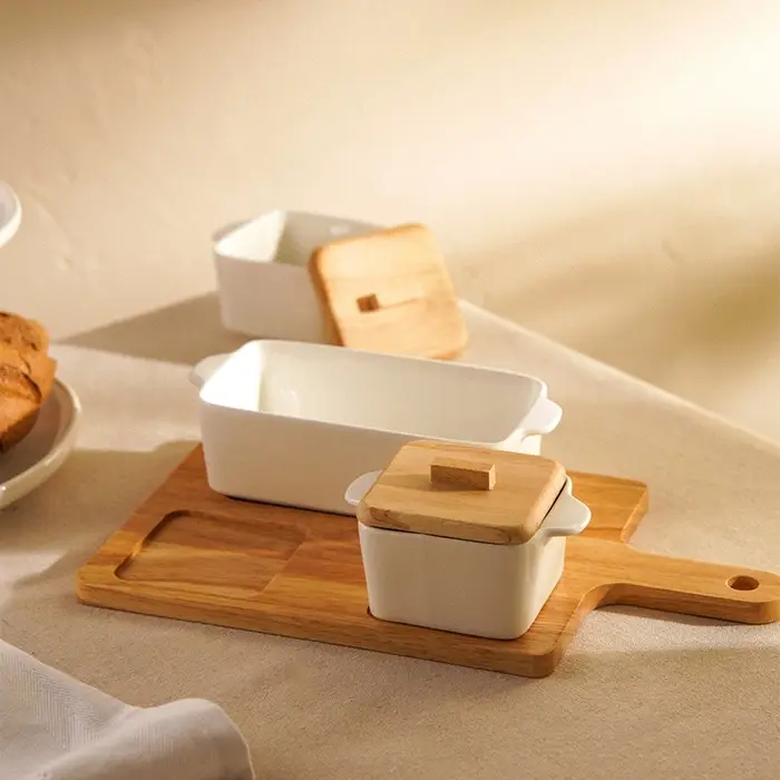 Набор для подачи блюд SL Home &laquo;Тренто&raquo;, на подставке, 4 предмета: 3 ёмкости 500/250 мл, подставка, фарфор, белый