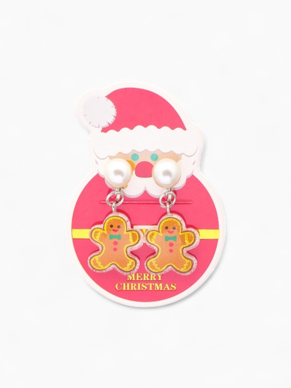 Клипсы детские Клипсы детские "Выбражулька" пряник, жемчужина, цвет коричнево-белый