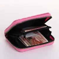 Кошелёк женский на молнии 11&times;2.5&times;9 см, с цветочным принтом, розовый