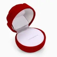 Футляр под кольцо, серьги &laquo;Роза&raquo;, бархатный, 6&times;5.5 см, красный