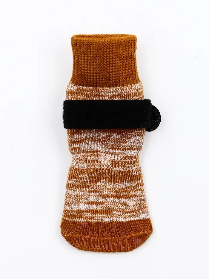 Носки нескользящие "Лапки", S (5,5 * 14 см), набор 4 шт, бежевые