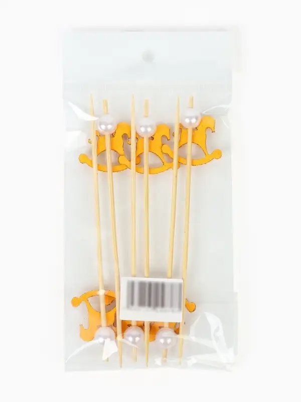 Шпажки "Лошадка" золотая, набор 6 шт.