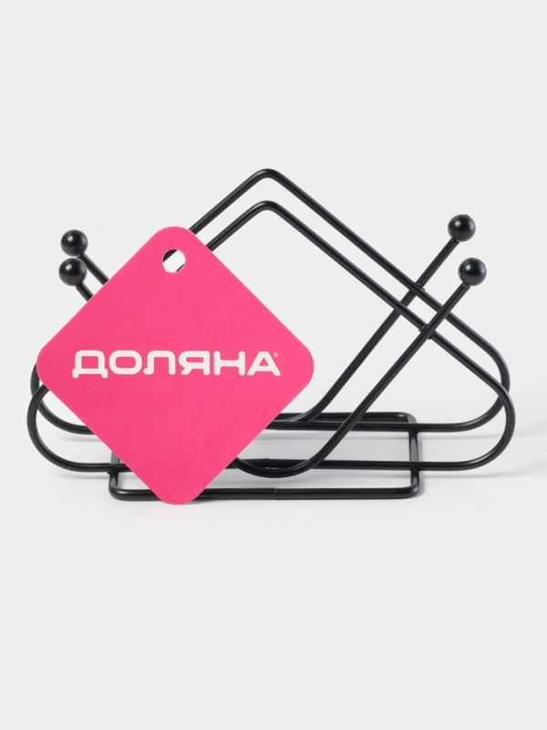 Салфетница Доляна «Треугольники», чёрная Салфетница Доляна «Треугольники», чёрная