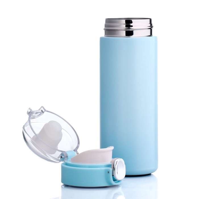 Термос, 400 мл, Simple Термос, 400 мл, Simple "Мастер К", сохраняет тепло 8 ч, 20.5х6.3 см, голубой