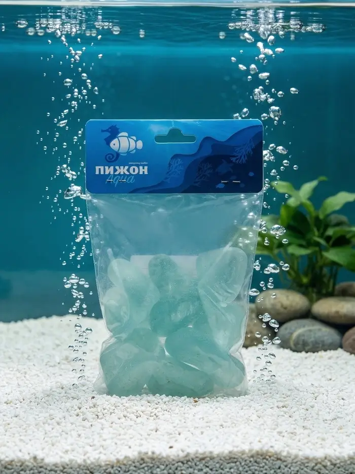 Декоративные камни для аквариума, 500 г, стекло