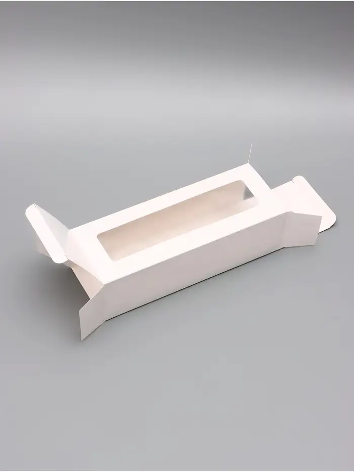 Коробка с окном под рулет, белая, 26×10×8 см, МИКС