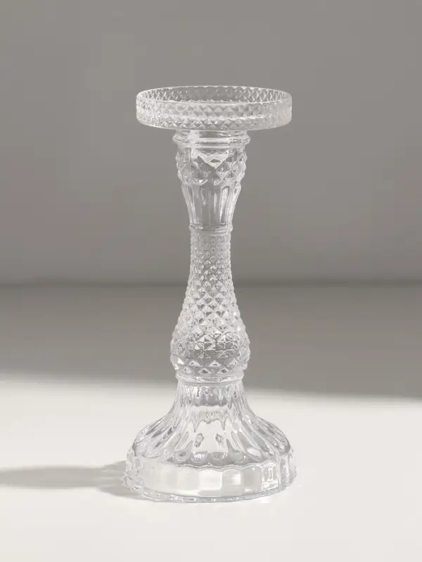 Подсвечник стекло  Подсвечник стекло "Монпелье" прозрачный d=8 см 8,8х8,8х22 см