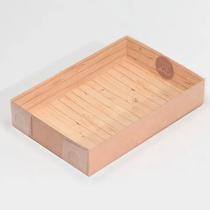 Кондитерская упаковка, коробка для макарун с PVC крышкой, «Крафт», 18 х 12 х 3.5 см Кондитерская упаковка, коробка для макарун с PVC крышкой, «Крафт», 18 х 12 х 3.5 см