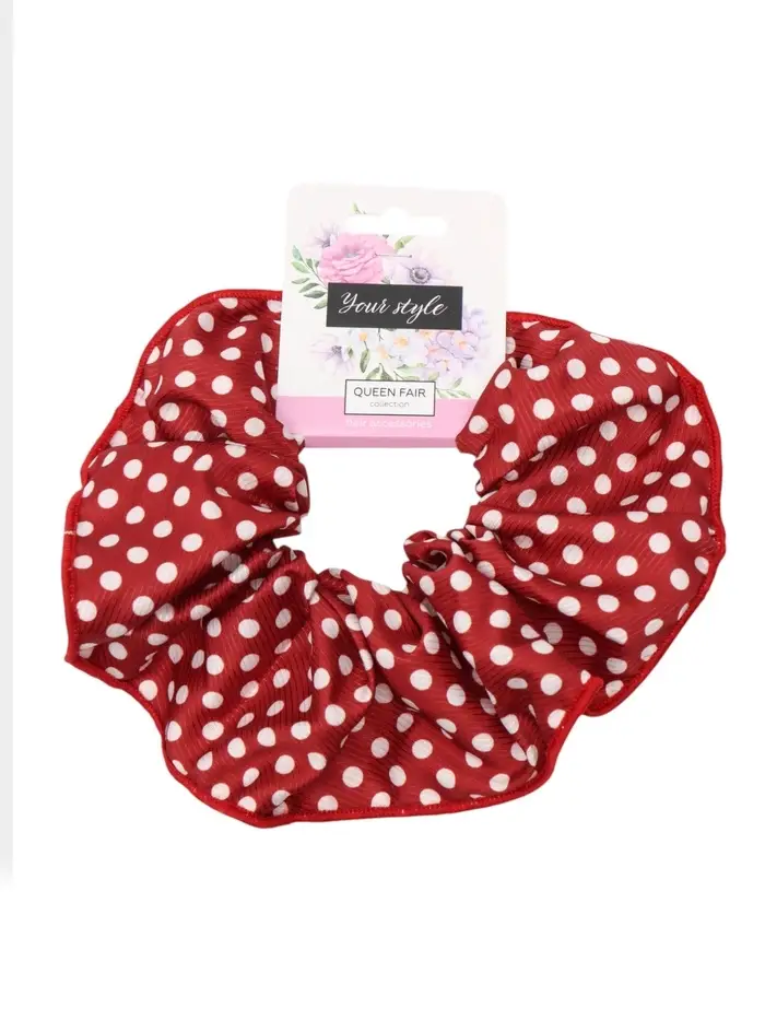 Резинка для волос "Орбита гранд" горох, 15 см, бело-красный