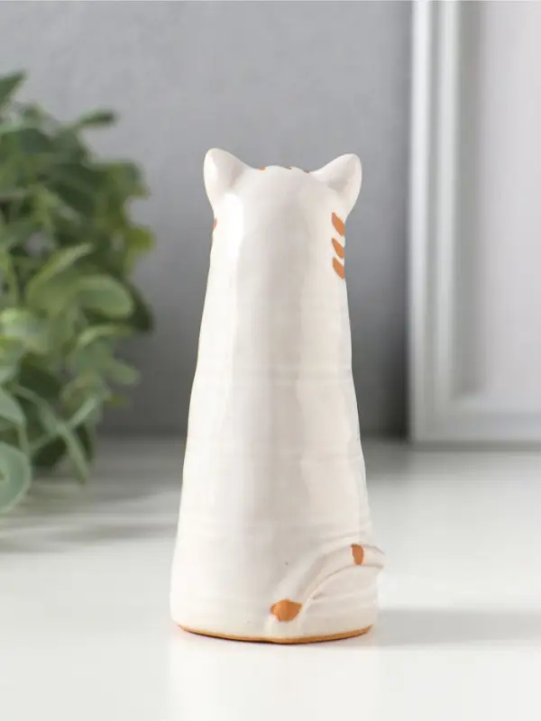 Сувенир керамика "Полосатый котик, хвост рогаликом" 4,7х4,7х10,1 см
