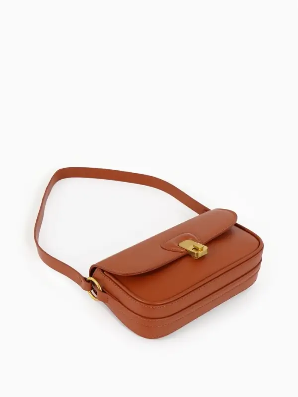 Сумка женская багет TEXTURA на молнии, 21&times;6&times;11 см, коричневая