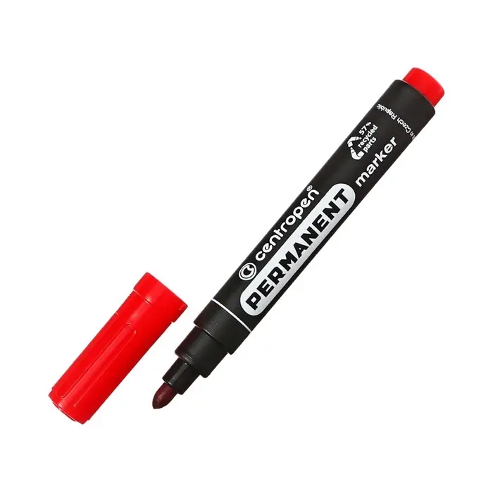 Маркер перманентный Centropen 8566, красный, узел 5.0 мм, линия 2.5 мм