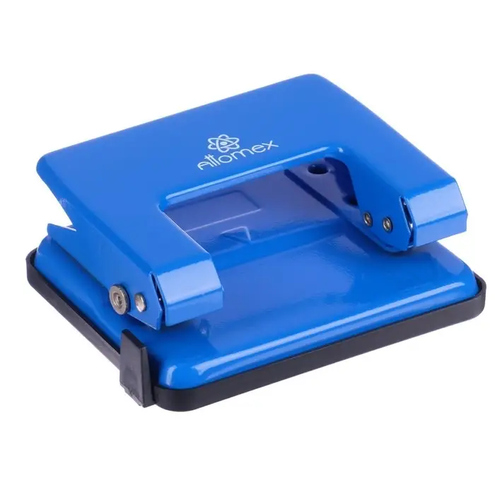 Дырокол металлический 20 листов, Attomex, форматная линейка, синий Дырокол металлический 20 листов, Attomex, форматная линейка, синий