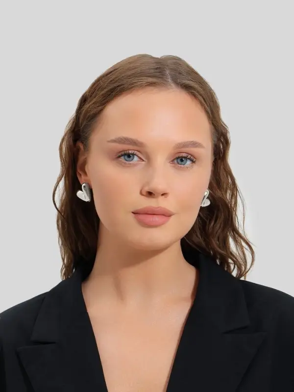 Серьги QF &laquo;Сердечки&raquo;, набор 3 пары, розовый в серебре