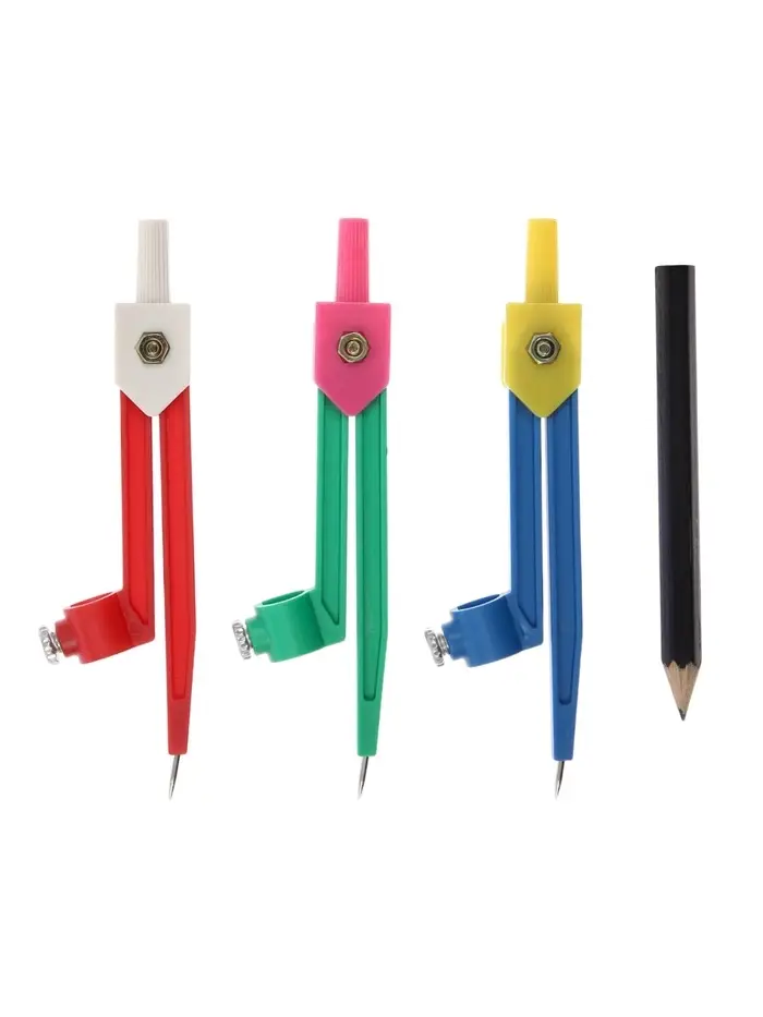 Циркуль пластиковый Calligrata, 110 мм, с карандашом, универсальный держатель &laquo;козья ножка&raquo;, в ПВХ, МИКС