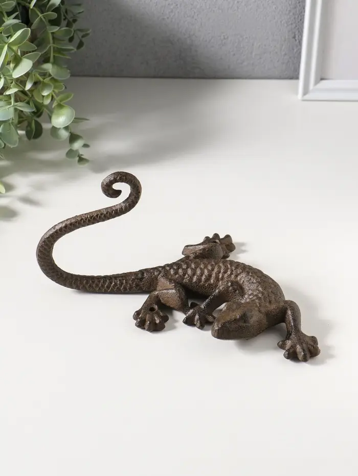Крючок настенный &laquo;Ящерица&raquo;, ключница декоративная, чугун, 20&times;15&times;11 см