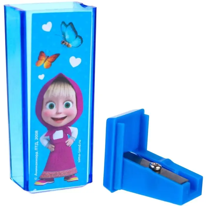 Точилка пластиковая прямоугольная, «Маша и медведь»
