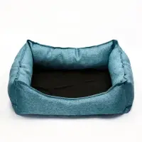 Лежанка для кошек и собак, 65&times;55&times;15 см, мебельная ткань, голубая