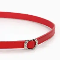 Ремень женский, узкий, 1.4&times;105 см, металлическая пряжка, красный