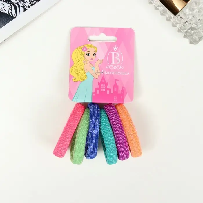 Резинка для волос Резинка для волос "Махрушка" (набор 6 шт) блеск