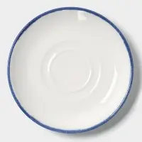 Бульонница с блюдцем Magistro Blue Lagoon, 300 мл, фарфор, белая