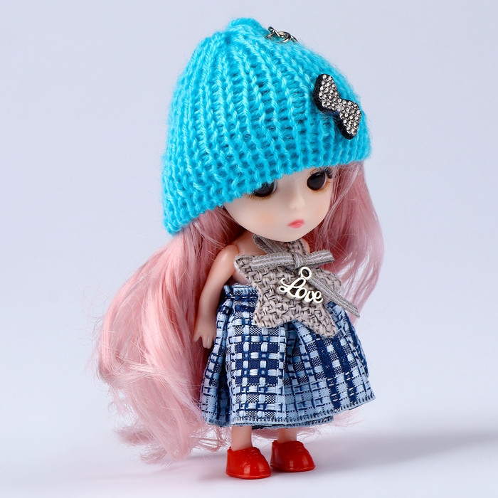 Брелок «Куколка», в вязаной шапке, 9 см Брелок «Куколка», в вязаной шапке, 9 см