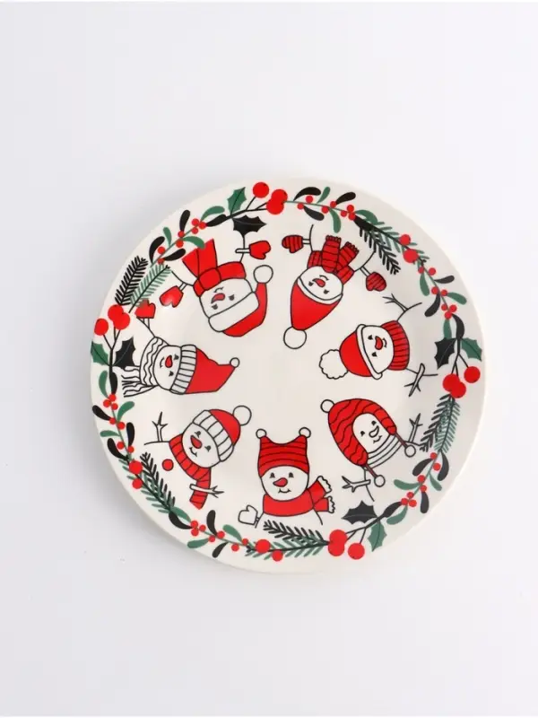 Тарелка новогодняя плоская &laquo;Новогодний хоровод&raquo;, d=20 см
