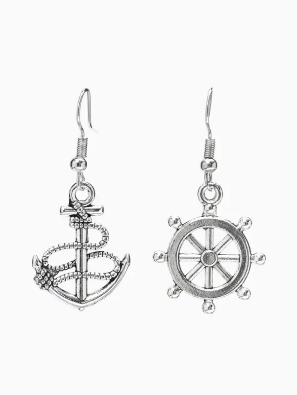 Серьги металл &laquo;Морячка&raquo;, цвет чернёное серебро