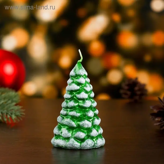 Свеча фигурная Свеча фигурная "Ёлочка", 7,5х4,5 см, 3 ч, 25 г, зеленая
