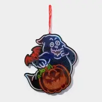 Декоративная светящаяся подвеска - украшение &laquo;Привидение и тыква&raquo;, 30.5&times;29.5 см