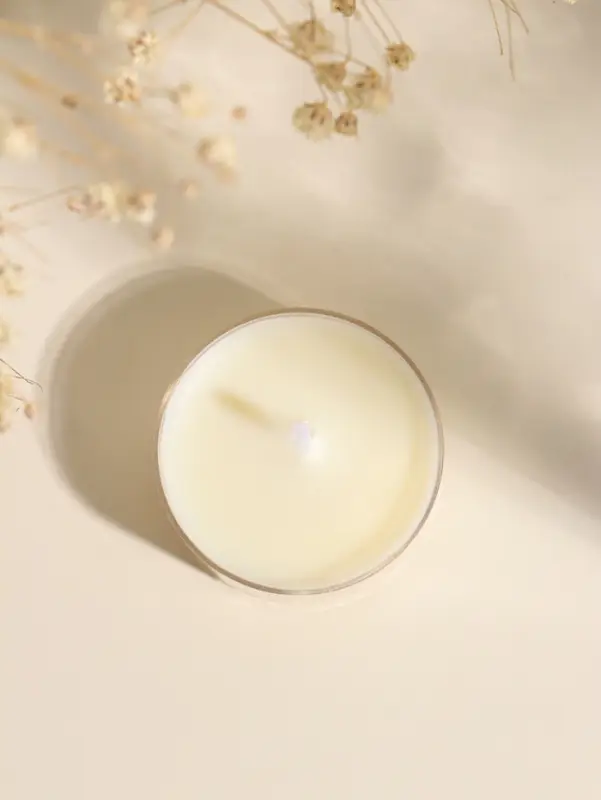 Чайная свеча ароматическая "Круглая" белая, аромат роза 3,8х3,8х1,8 см