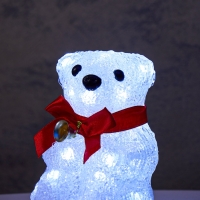 Светодиодная фигура «Медвежонок» 13 × 10 см, акрил, 20 LED, батарейки ААх2 (не в комплекте), свечение белое